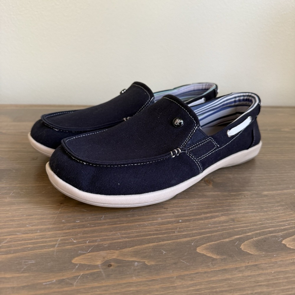 Walk Hero Womens 12 Navy Blue Slip On Comfort Arch Support Loafers Shoes